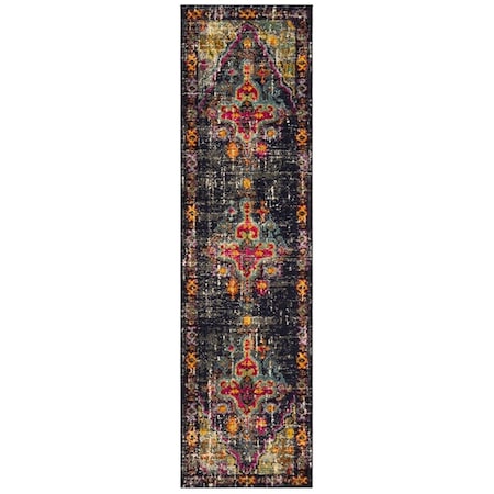 Safavieh 2 ft. - 2 in. x 8 ft. Monaco Power Loomed Runner Rug - Grey and Fuchsia MNC247R-28